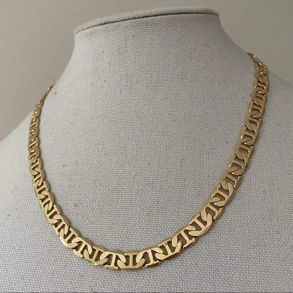 Jewelry - 14K Gold Filled Mariner Chain Flat Link 20” Necklace Unisex Men’s Women’s